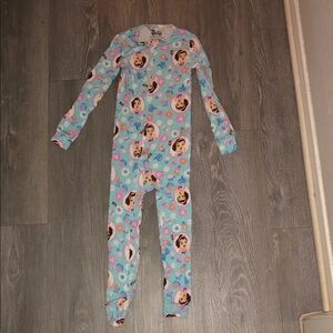 Girls Blue Character Footed One-Piece Pajama